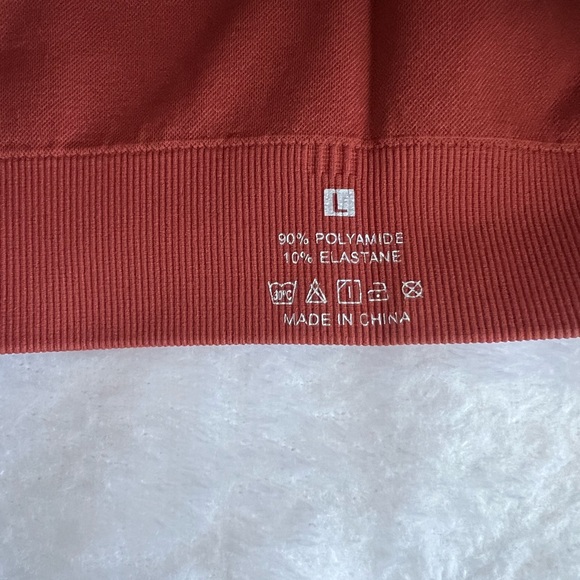 Rust Red Ribbed Crop Top - Picture 5 of 5